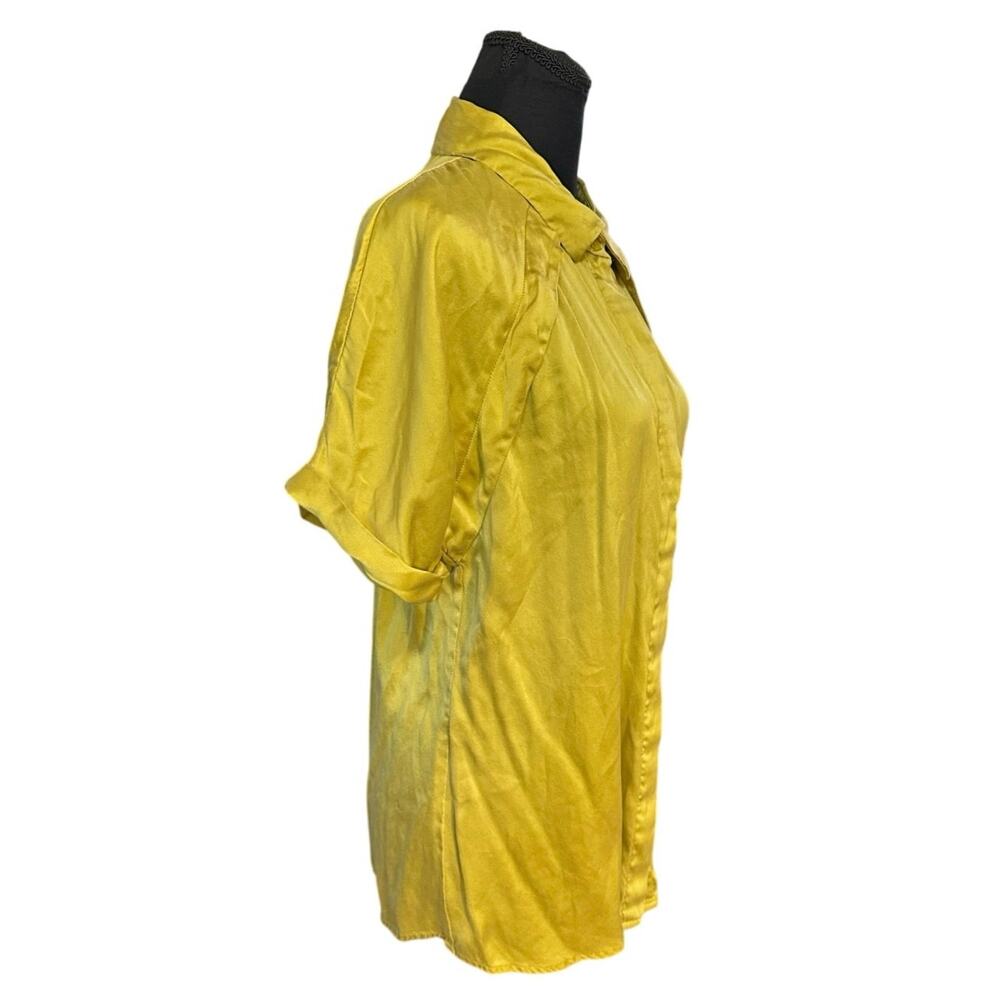Pendleton Golden Yellow Silk Button Front Trench … - image 2